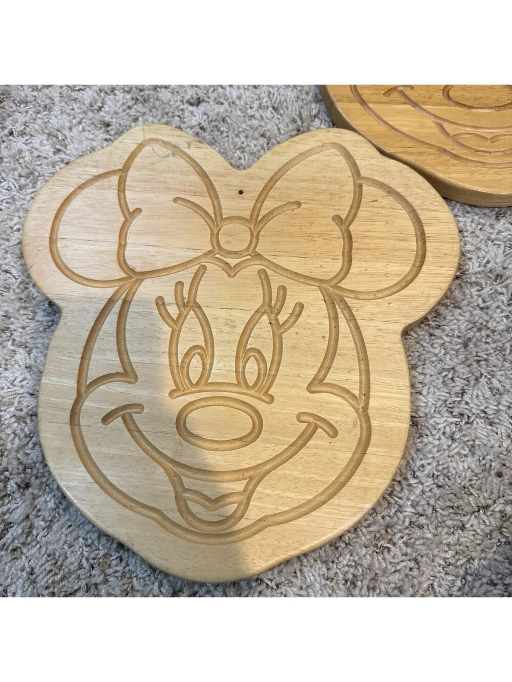 Vintage Disney Mickey and Minnie Mouse Wooden Cutting Boards 90s